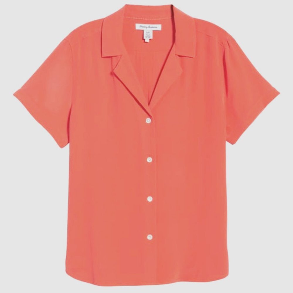 NWT Tommy Bahama talullah Silk Short Sleeves Light Pomodoro